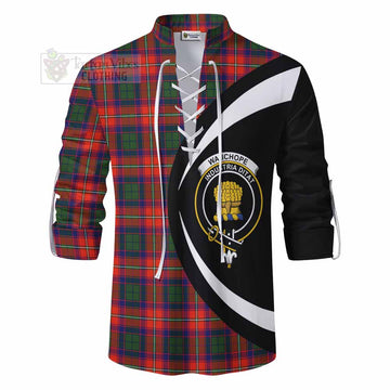 Wauchope Tartan Ghillie Kilt Shirt with Family Crest Circle Style - Tartan Vibes Clothing