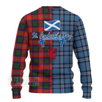 Wauchope Tartan Knitted Sweater Happy St. Andrew's Day Half Tartan Style - Tartan Vibes Clothing