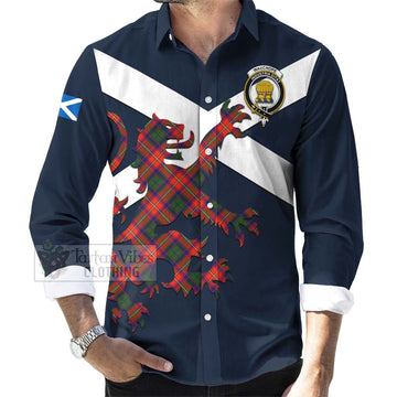 Wauchope Tartan Lion Rampant Long Sleeve Button Shirt Proudly Display Your Heritage with Alba Gu Brath and Clan Name Men's Shirt - Tartan Vibes Clothing