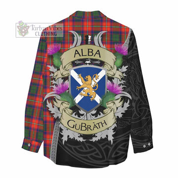 Wauchope Tartan Family Crest Women's Casual Shirt Lion Rampant Royal Thistle Shield Celtic Inspired - Tartan Vibes Clothing
