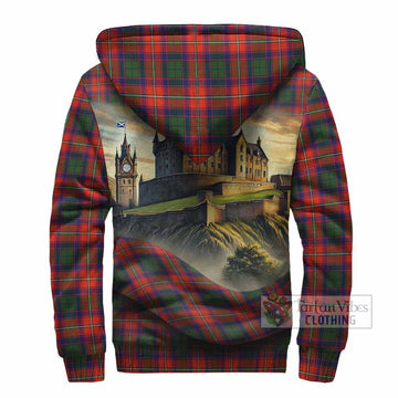 Wauchope Tartan Family Crest Sherpa Hoodie with Scottish Ancient Castle Style - Tartan Vibes Clothing