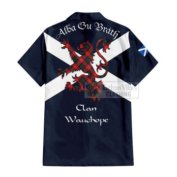 Wauchope Tartan Lion Rampant Hawaiian Shirt Proudly Display Your Heritage with Alba Gu Brath and Clan Name - Tartan Vibes Clothing