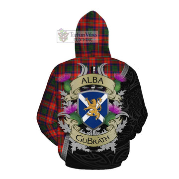 Wauchope Tartan Family Crest Cotton Hoodie Lion Rampant Royal Thistle Shield Celtic Inspired Pullover Hoodie - Tartan Vibes Clothing