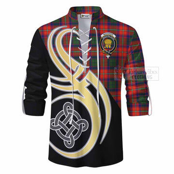 Wauchope Tartan Ghillie Kilt Shirt with Family Crest and Celtic Symbol Style - Tartan Vibes Clothing