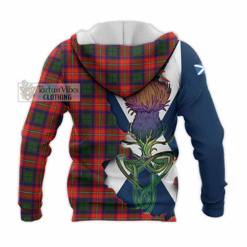Tartan Vibes Clothing Wauchope Tartan Family Crest Knitted Hoodie Scottish Thistle Celtic Inspired
