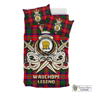 Wauchope Tartan Bedding Set with Clan Crest and the Golden Sword of Courageous Legacy