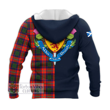 Wauchope Tartan Knitted Hoodie Alba with Scottish Lion Royal Arm Half Style - Tartan Vibes Clothing