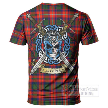 Wauchope Tartan T-Shirt with Family Crest Celtic Skull Style - Tartan Vibes Clothing