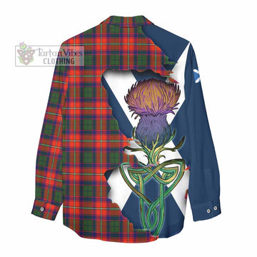 Tartan Vibes Clothing Wauchope Tartan Family Crest Women's Casual Shirt Scottish Thistle Celtic Inspired