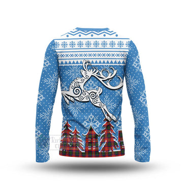 Wauchope Clan Christmas Long Sleeve T-Shirt Celtic Reindeer Style - Tartan Vibes Clothing