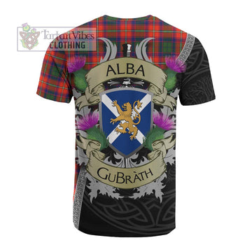 Wauchope Tartan Family Crest Cotton T-shirt Lion Rampant Royal Thistle Shield Celtic Inspired