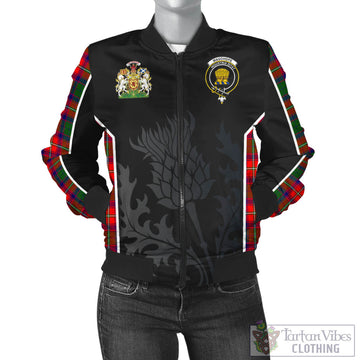Wauchope Tartan Bomber Jacket with Family Crest and Scottish Thistle Vibes Sport Style