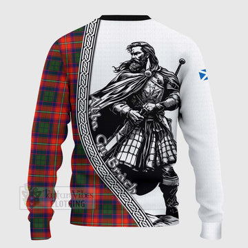 Wauchope Tartan Clan Crest Knitted Sweater with Highlander Warrior Celtic Style - Tartan Vibes Clothing