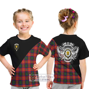 Wauchope Tartan Kid T-Shirt with Family Crest and Military Logo Style - Tartan Vibes Clothing