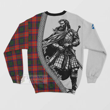 Wauchope Tartan Clan Crest Sweatshirt with Highlander Warrior Celtic Style - Tartan Vibes Clothing
