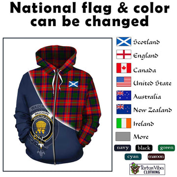 Wauchope Tartan Hoodie with Personalised National Flag and Family Crest Half Style - Tartan Vibes Clothing