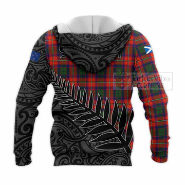 Wauchope Crest Tartan Knitted Hoodie with New Zealand Silver Fern Half Style - Tartan Vibes Clothing