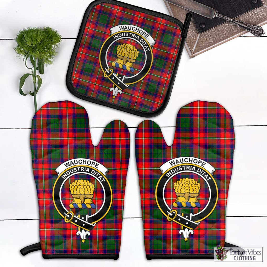 Wauchope Tartan Combo Oven Mitt & Pot-Holder with Family Crest Black - Tartan Vibes Clothing