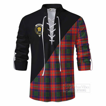 Wauchope Tartan Ghillie Kilt Shirt with Family Crest and Military Logo Style - Tartan Vibes Clothing