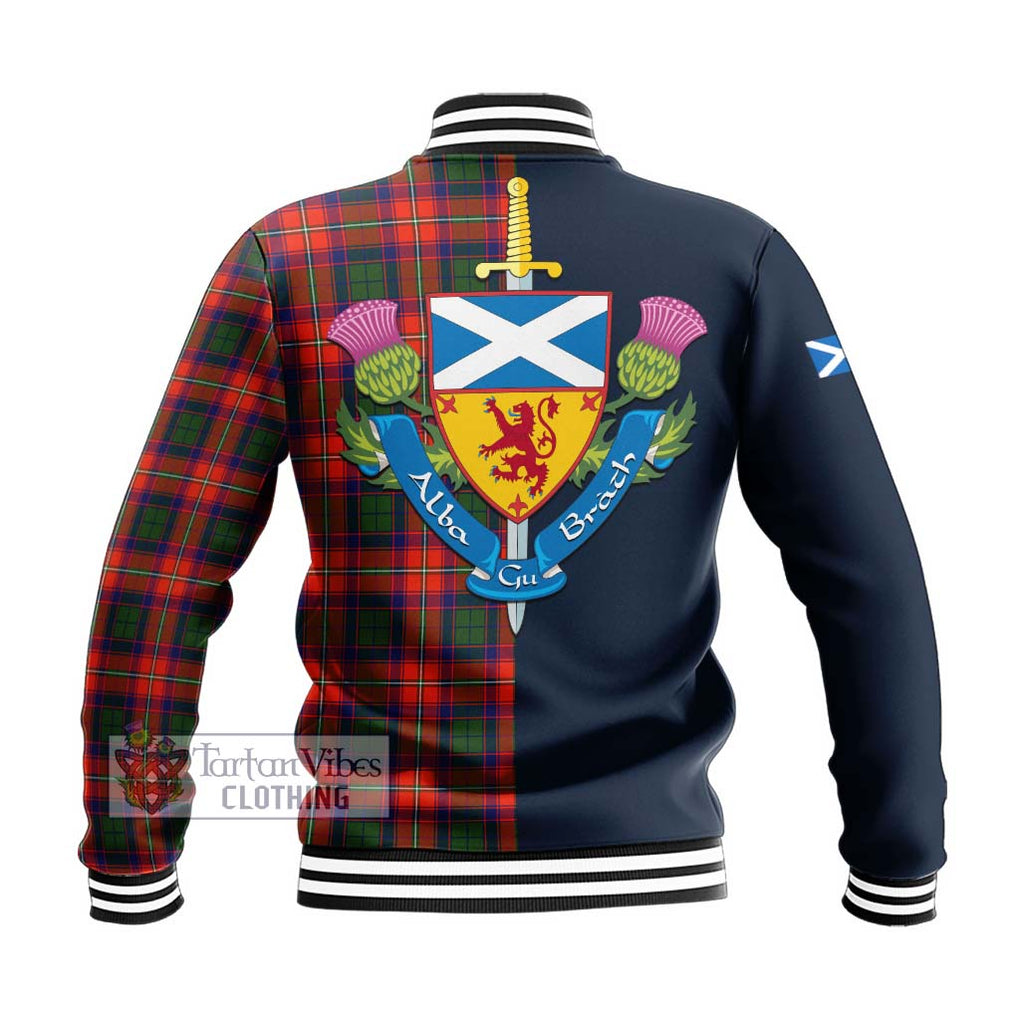 Wauchope Tartan Baseball Jacket Alba with Scottish Lion Royal Arm Half Style - Tartan Vibes Clothing