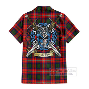 Wauchope Tartan Hawaiian Shirt with Family Crest Celtic Skull Style - Tartan Vibes Clothing