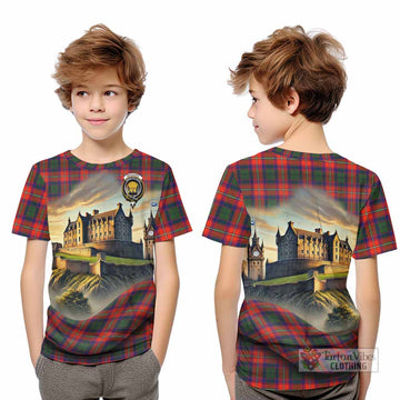 Wauchope Tartan Family Crest Kid T-Shirt with Scottish Ancient Castle Style - Tartan Vibes Clothing