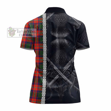 Wauchope Tartan Women's Polo Shirt with Family Crest Cross Sword Thistle Celtic Vibes - Tartan Vibes Clothing