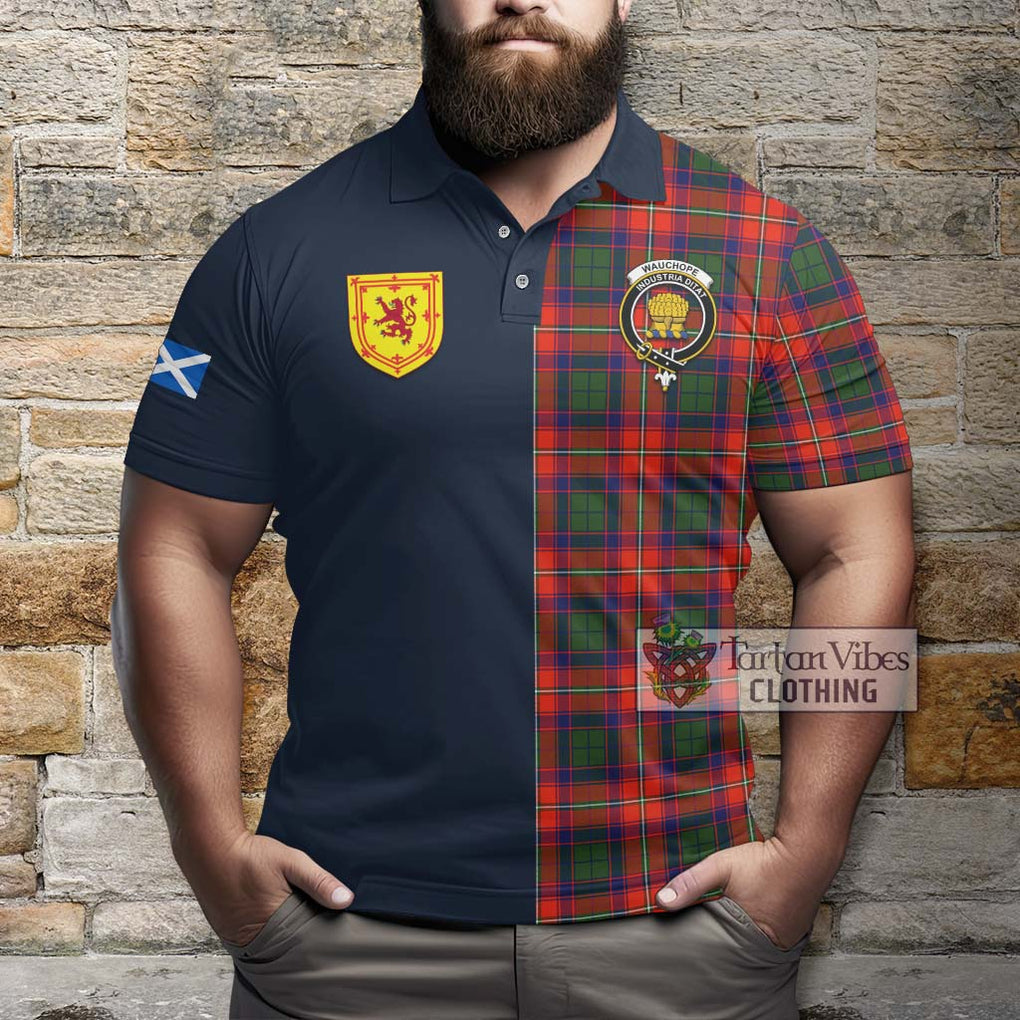 Wauchope Tartan Polo Shirt Alba with Scottish Lion Royal Arm Half Style - Tartan Vibes Clothing