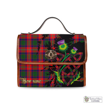 Wauchope Tartan Waterproof Canvas Bag with Scotland Map and Thistle Celtic Accents