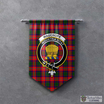 Wauchope Tartan Gonfalon, Tartan Banner with Family Crest - Tartan Vibes Clothing