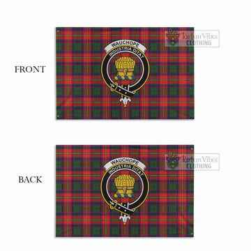 Tartan Vibes Clothing Wauchope Tartan House Flag with Family Crest