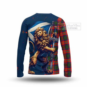Wauchope Tartan Family Crest Long Sleeve T-Shirt with Scottish Majestic Lion - Tartan Vibes Clothing