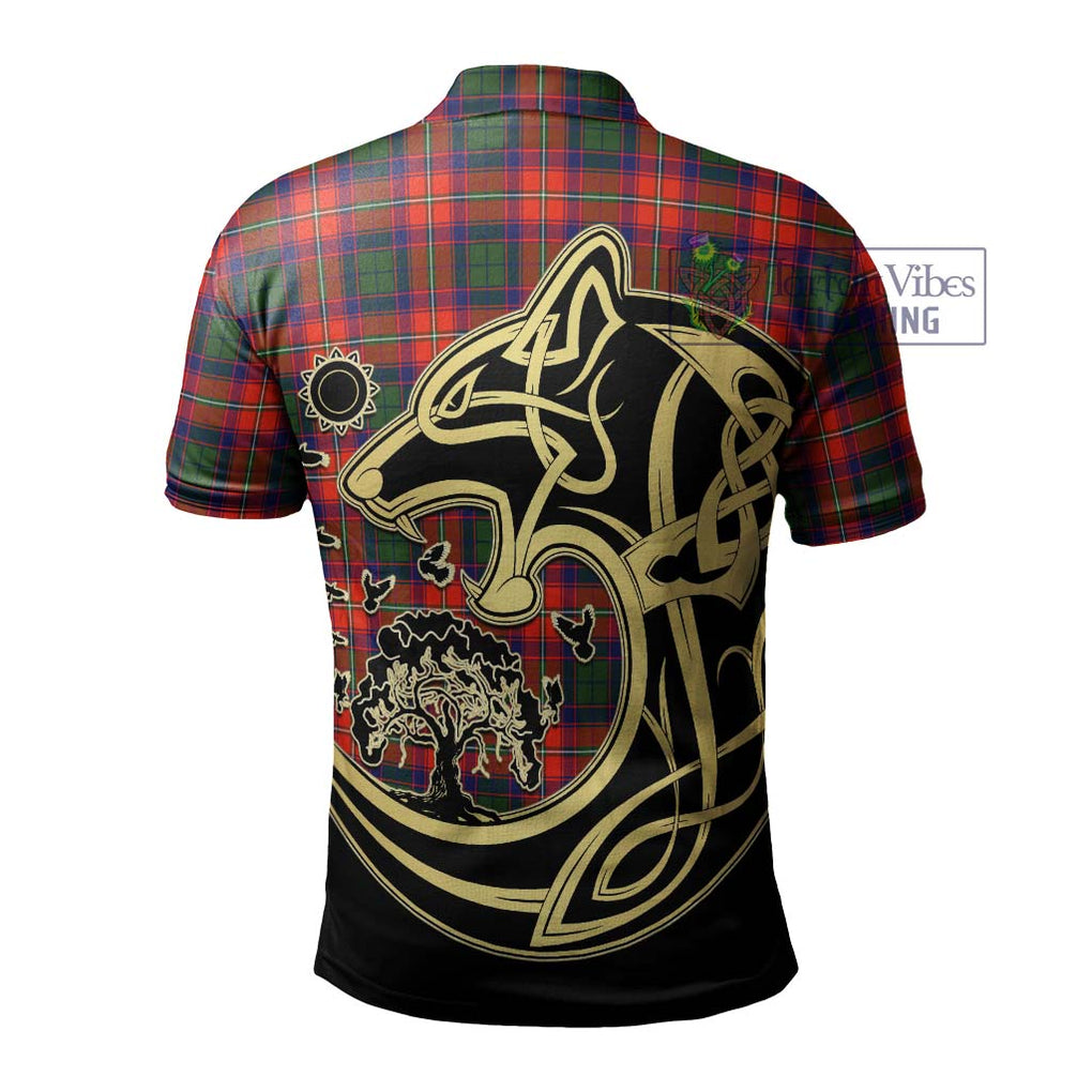 Wauchope Tartan Polo Shirt with Family Crest Celtic Wolf Style - Tartan Vibes Clothing