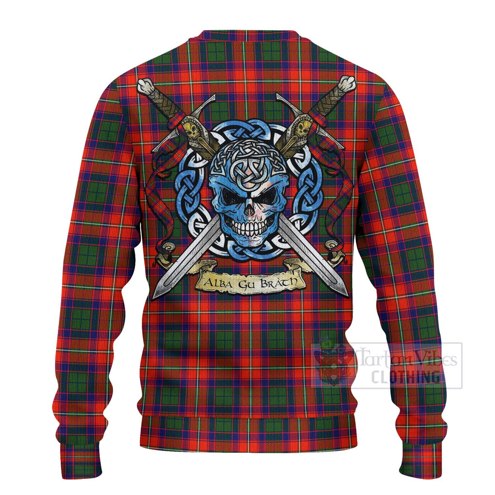 Wauchope Tartan Ugly Sweater with Family Crest Celtic Skull Style - Tartan Vibes Clothing