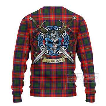 Wauchope Tartan Ugly Sweater with Family Crest Celtic Skull Style - Tartan Vibes Clothing