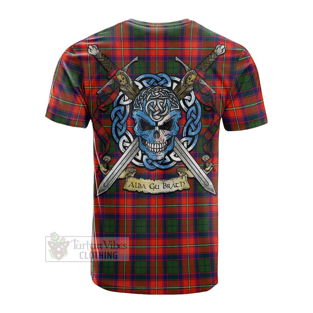 Wauchope Tartan Cotton T-shirt with Family Crest Celtic Skull Style Men's Shirt - Tartan Vibes Clothing