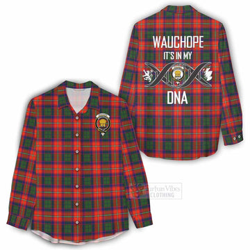 Wauchope Tartan Women's Casual Shirt with Family Crest DNA In Me Style - Tartan Vibes Clothing
