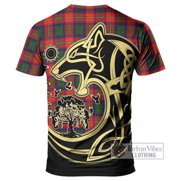 Wauchope Tartan T-Shirt with Family Crest Celtic Wolf Style - Tartan Vibes Clothing