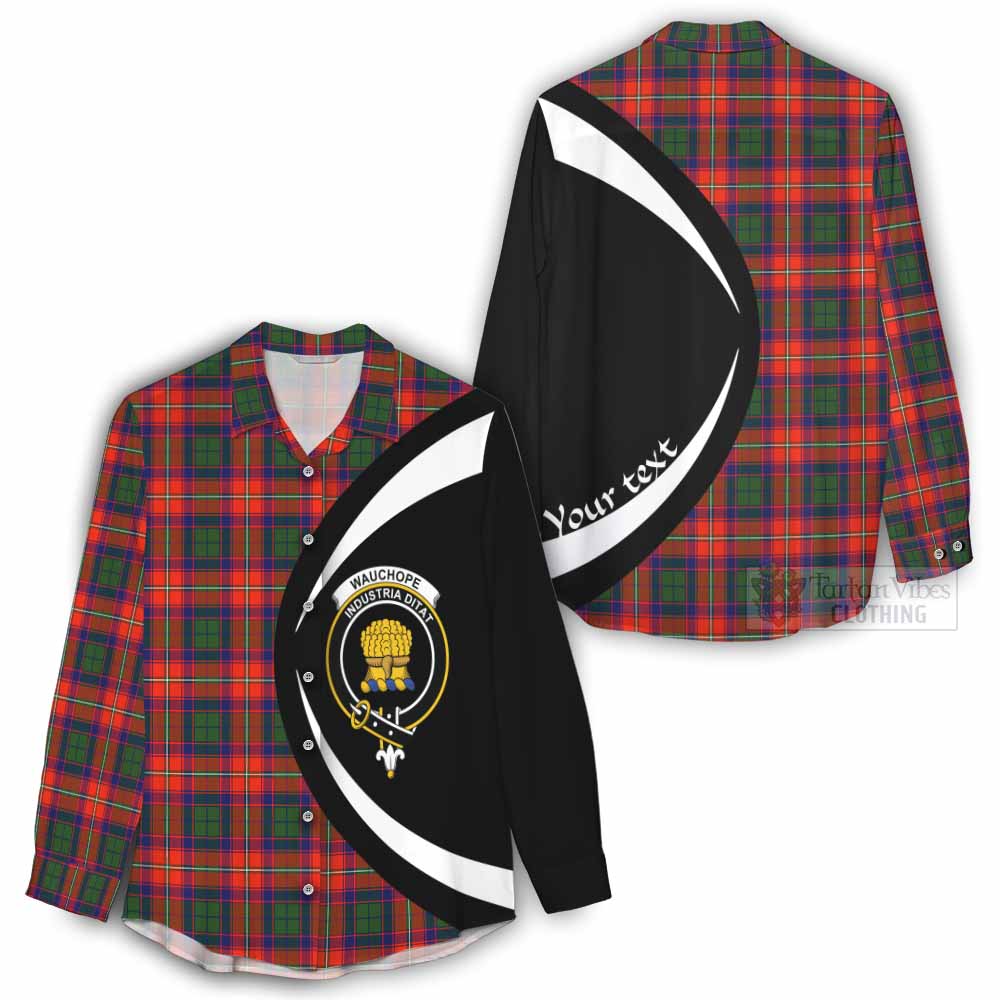 Wauchope Tartan Women's Casual Shirt with Family Crest Circle Style - Tartan Vibes Clothing