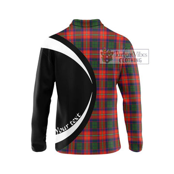 Wauchope Tartan Long Sleeve Polo Shirt with Family Crest Circle Style - Tartan Vibes Clothing