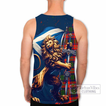 Wauchope Tartan Family Crest Men's Tank Top with Scottish Majestic Lion - Tartan Vibes Clothing
