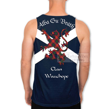 Wauchope Tartan Lion Rampant Men's Tank Top Proudly Display Your Heritage with Alba Gu Brath and Clan Name - Tartan Vibes Clothing
