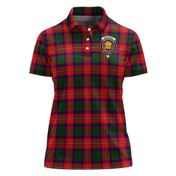 Wauchope Tartan Polo Shirt with Family Crest For Women
