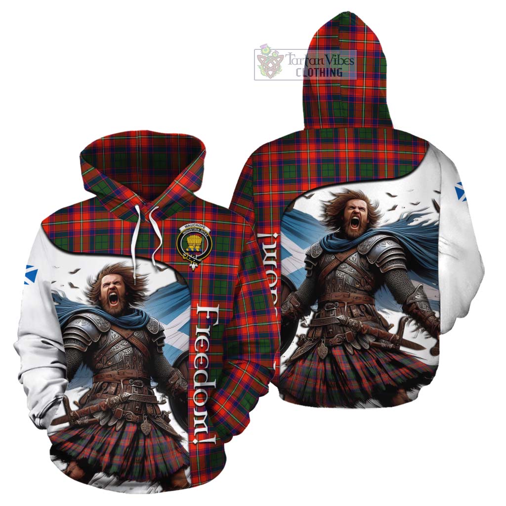 Tartan Vibes Clothing Wauchope Crest Tartan Cotton Hoodie Inspired by the Freedom of Scottish Warrior
