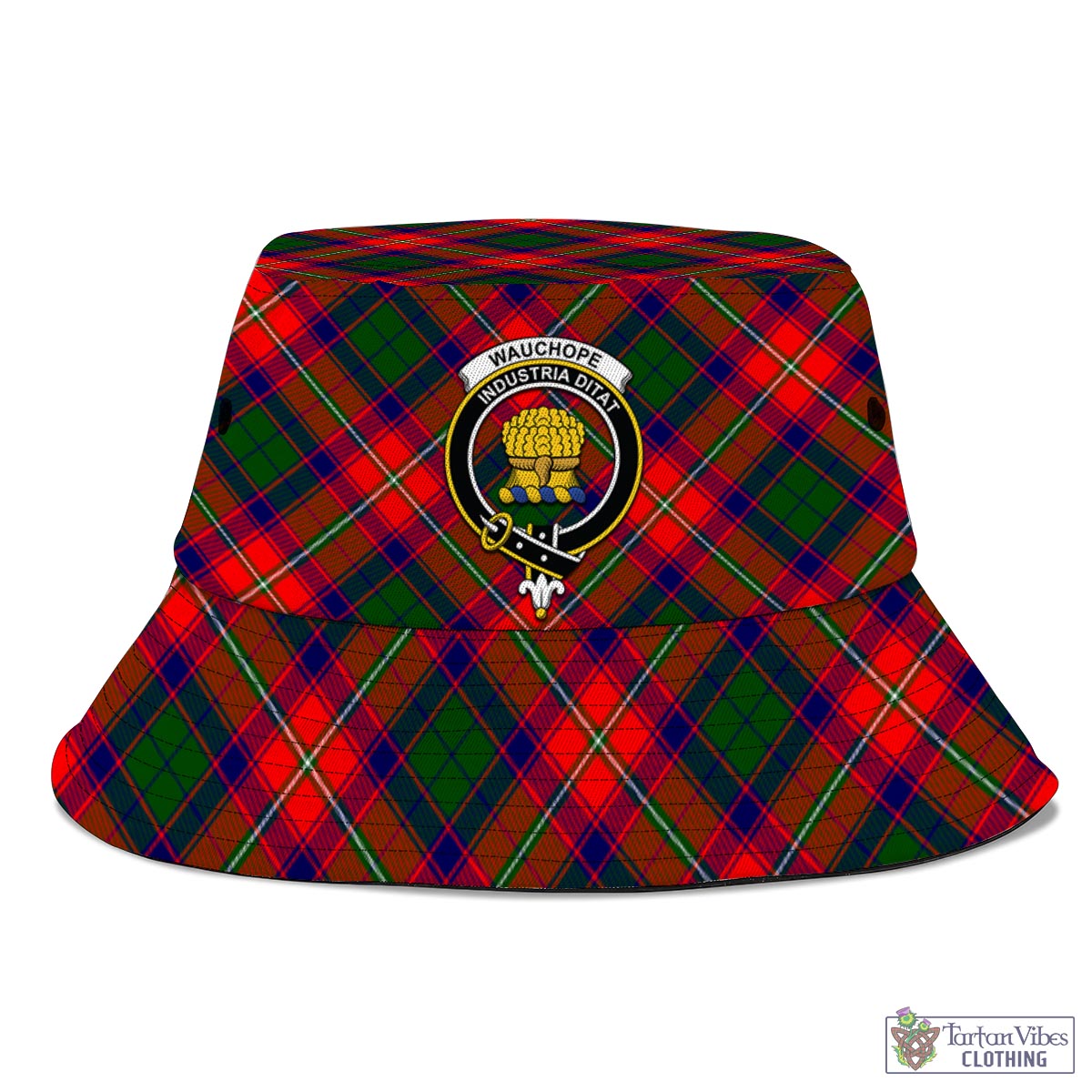 Tartan Vibes Clothing Wauchope Tartan Bucket Hat with Family Crest