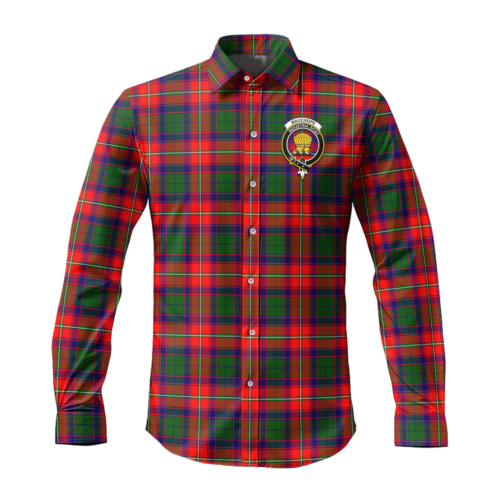 Wauchope Tartan Long Sleeve Button Up Shirt with Family Crest Men's Shirt - Tartan Vibes Clothing
