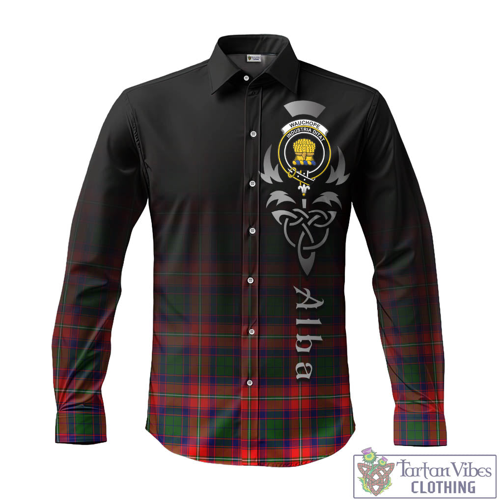 Wauchope Tartan Long Sleeve Button Up Featuring Alba Gu Brath Family Crest Celtic Inspired - Tartan Vibes Clothing