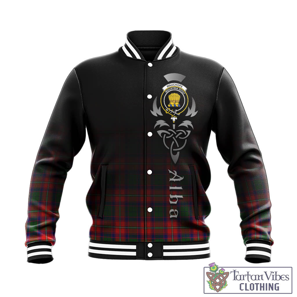 Wauchope Tartan Baseball Jacket Featuring Alba Gu Brath Family Crest Celtic Inspired - Tartan Vibes Clothing