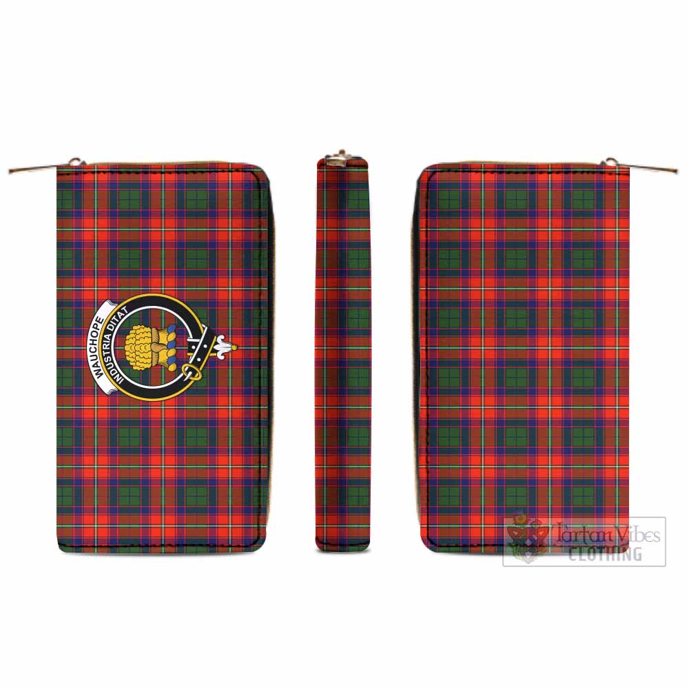 Wauchope Tartan Women's Leather Wallet with Family Crest - Tartan Vibes Clothing