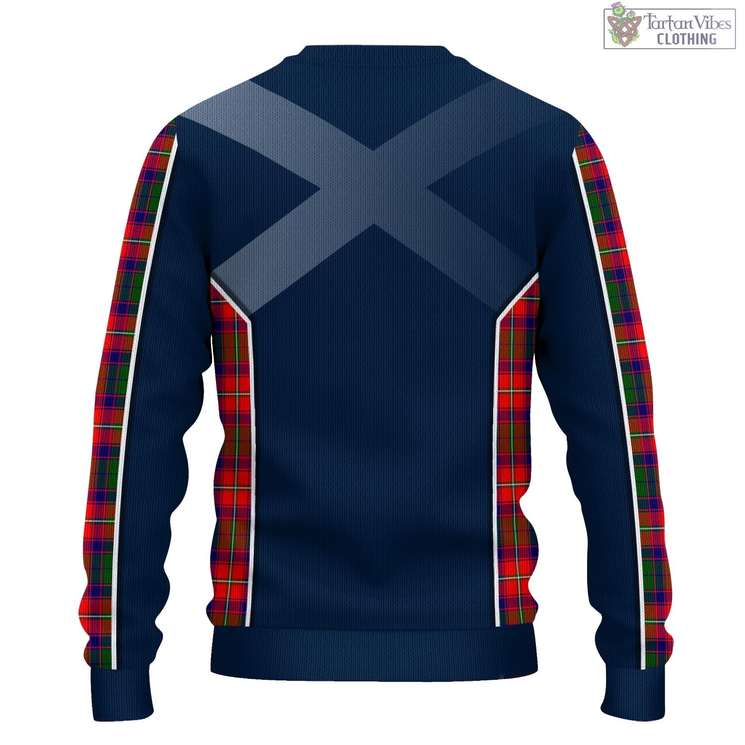 Wauchope Tartan Knitted Sweatshirt with Family Crest and Scottish Thistle Vibes Sport Style - Tartan Vibes Clothing